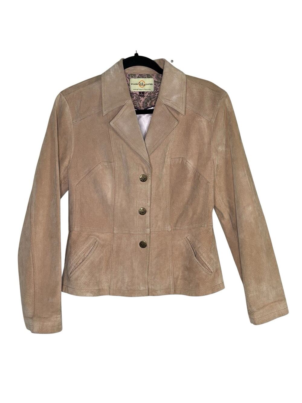 Vintage 90s Y2K Genuine Suede Leather Blazer Jacket Western Grunge Tan Size L